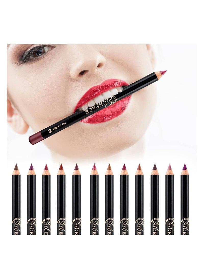 Nice Face 12-Piece Waterproof Lip Liner Pencil Multicolour - Image 3