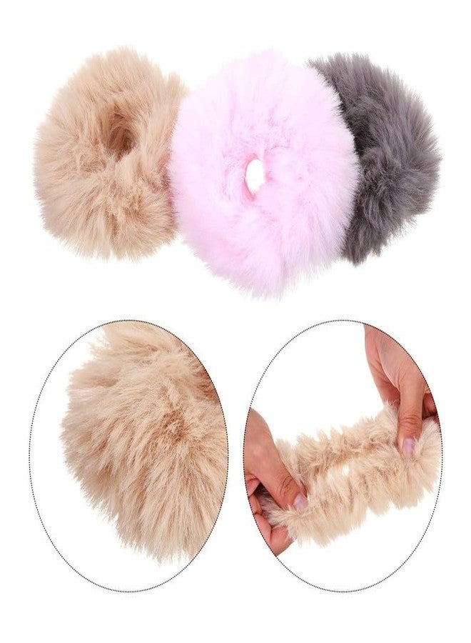 Minta Women's Pompom Fur Hair Band | Fluffy Faux Rope Furry Rubber Bands Ponytail Holder for Women and Girls (Black, 12) - Image 5