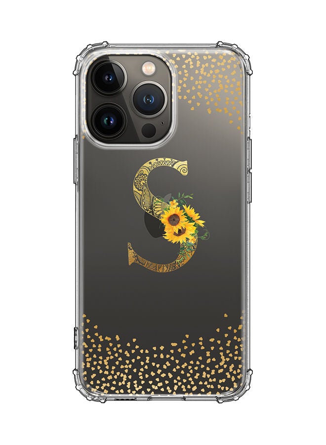 Stylizedd Monogram Design Classic Clear Cover for Apple iPhone 13 Pro Case Soft TPU Gel Thin Transparent Flexible Cover - S - Image 1