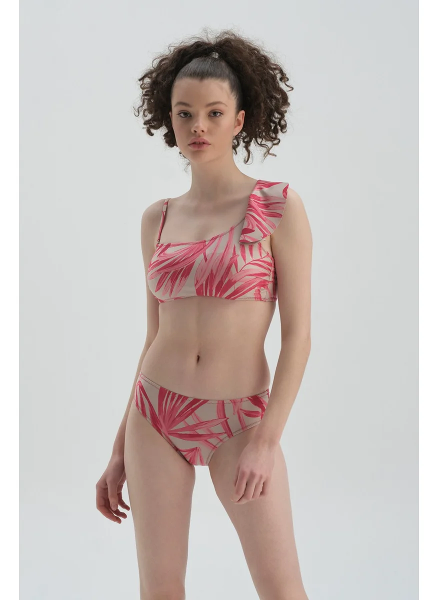 داجي Fuchsia - Gray High Waist Bikini Bottom