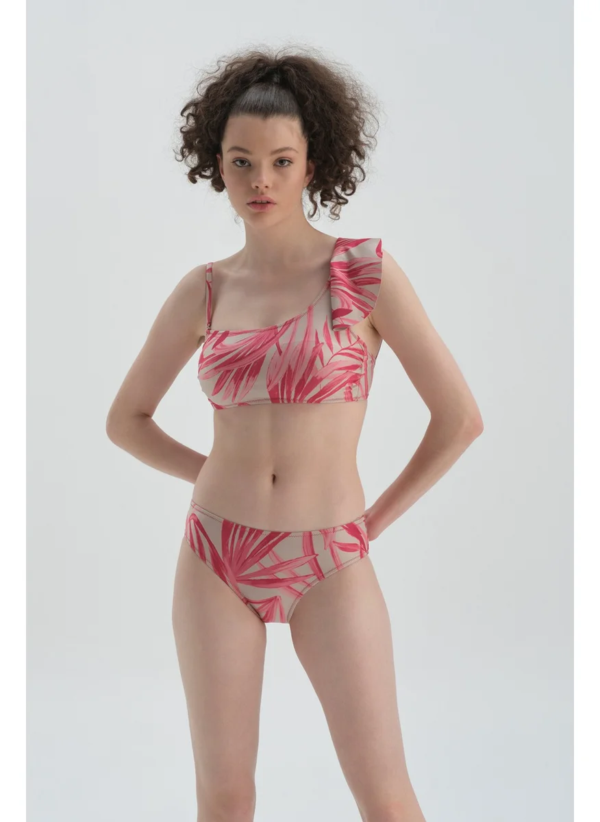 داجي Fuchsia - Gray High Waist Bikini Bottom