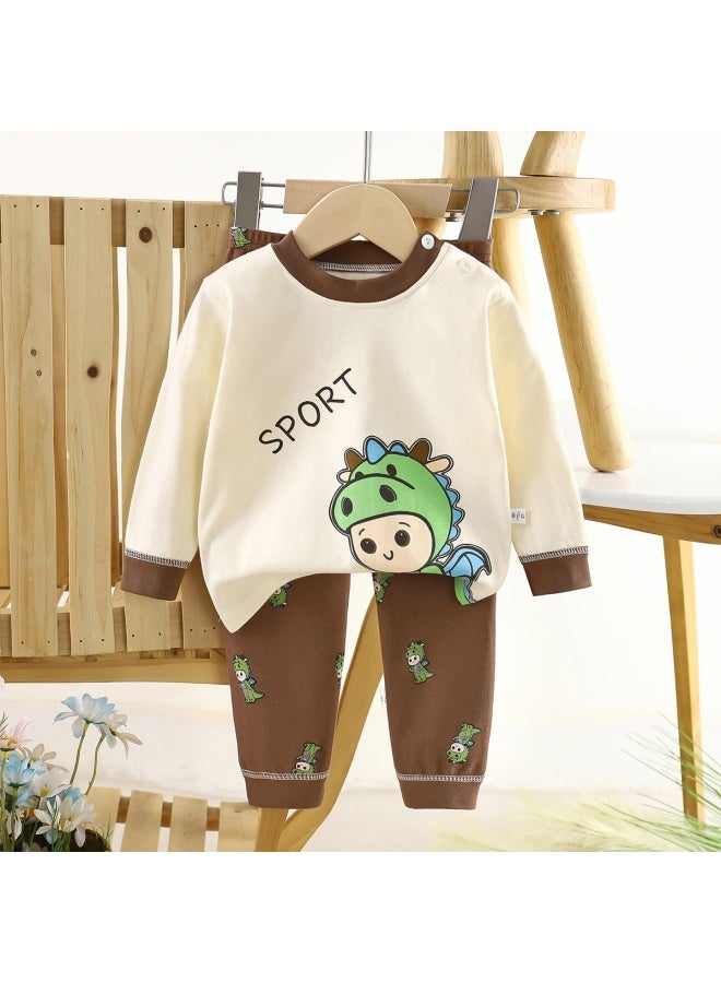 Children's Underwear Suit Cotton Boys' Autumn Clothes Long Pants Baby Clothes Warm Girls' Home Clothes Autumn Clothes Children's Clothing