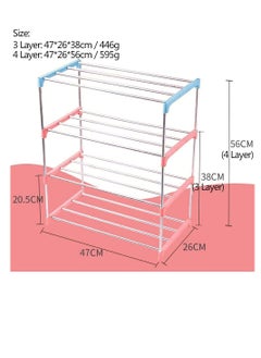 Generic Shoe Rack, Free Standing Shoe Rack, Portable Shoe Cabinet, Shoe Storage Organizer, Stackable & Adjustable Shoe Shelf Storage Organizer for Entryway, Cloakroom and Living Room (4 Layer, Pink)  - Image 3