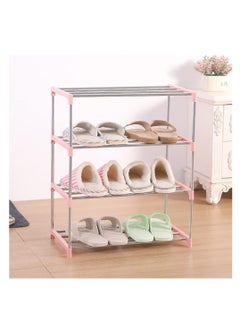 Generic Shoe Rack, Free Standing Shoe Rack, Portable Shoe Cabinet, Shoe Storage Organizer, Stackable & Adjustable Shoe Shelf Storage Organizer for Entryway, Cloakroom and Living Room (4 Layer, Pink)  - Image 2