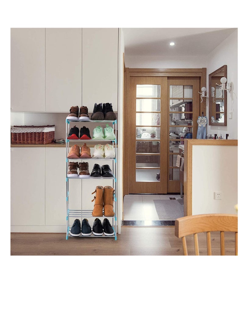 Generic - Shoe Rack, Free Standing Shoe Rack, Portable Shoe Cabinet, Shoe Storage Organizer, Stackable & Adjustable Shoe Shelf Storage Organizer for Entryway, Cloakroom and Living Room (4 Layer, Pink) - Image 1