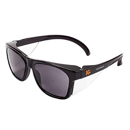 Kleenguard Maverick Safety Glasses with Intergrated Side Shields (2 Pair) (49311 Smoke Anti-Fog Lens with Black Frame) - Image 2