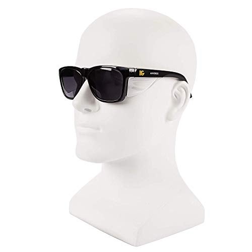 Kleenguard Maverick Safety Glasses with Intergrated Side Shields (2 Pair) (49311 Smoke Anti-Fog Lens with Black Frame) - Image 4