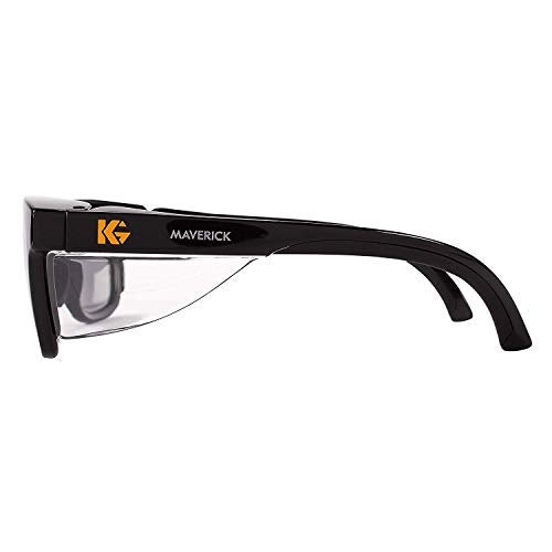 Kleenguard Maverick Safety Glasses with Intergrated Side Shields (2 Pair) (49311 Smoke Anti-Fog Lens with Black Frame) - Image 3