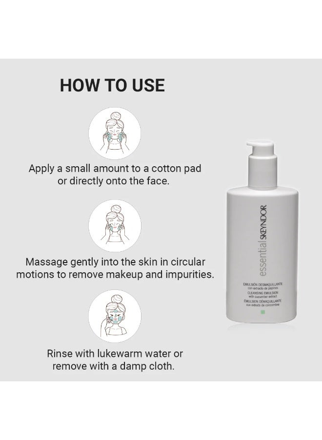 Skeyndor Essential Cucumber Extract Cleansing Emulsion 250ml - Image 2