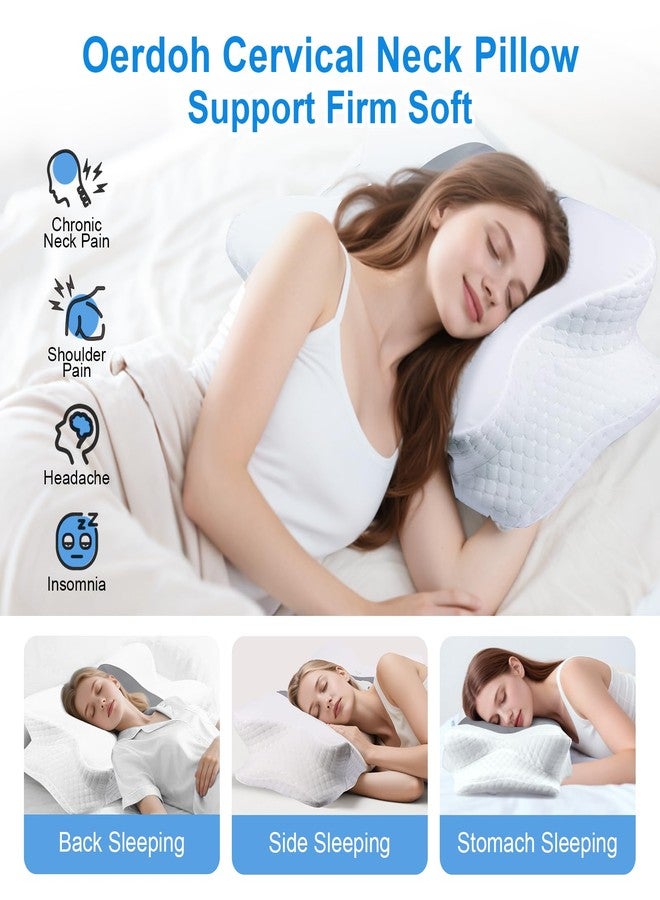 Oerdoh Neck Pillow - Memory Foam Pillow for Side Sleepers, Back & Stomach Sleepers with Ergonomic Support, Side Sleeper Pillow, Cervical Neck Pillow for Neck Pain Relief - Office, Travel & Home - Image 2