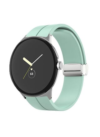Replacement Strap For Google Pixel Watch Solid-color Folding Buckle Silicone Watch Band Silver Mint Green - pzsku/Z51B69A70A0FAFB27C4B4Z/45/_/1714870572/0b82d31a-cffb-40c9-8820-4e105eeef6ec