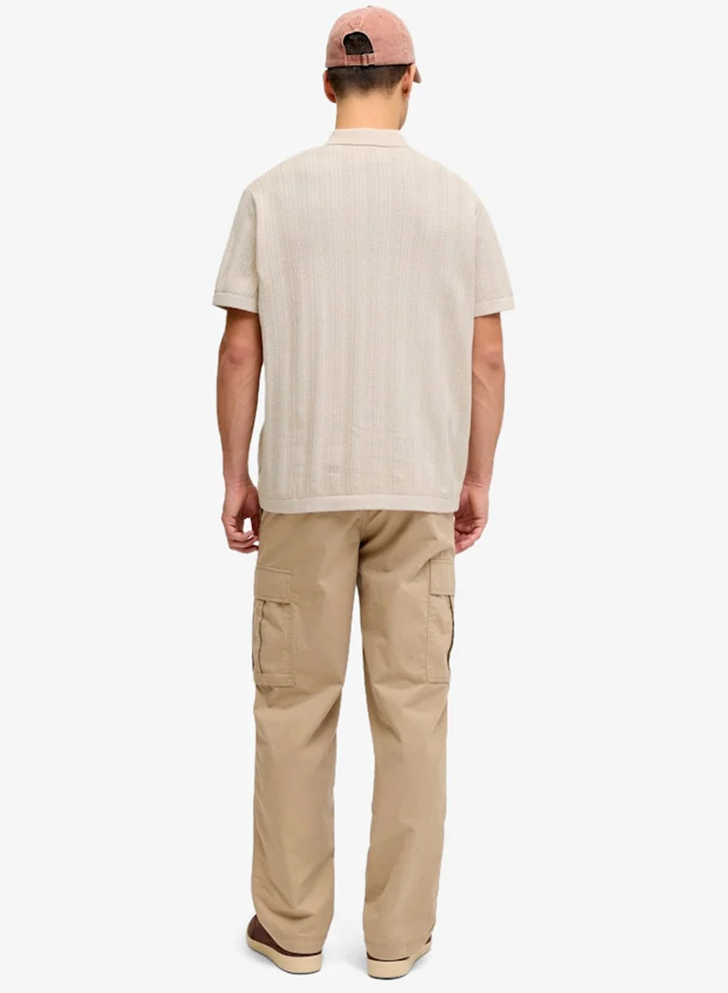 جاي جاي ريبل قميص منتجع بأكمام قصيرة بقصة ضيقة كاجوال