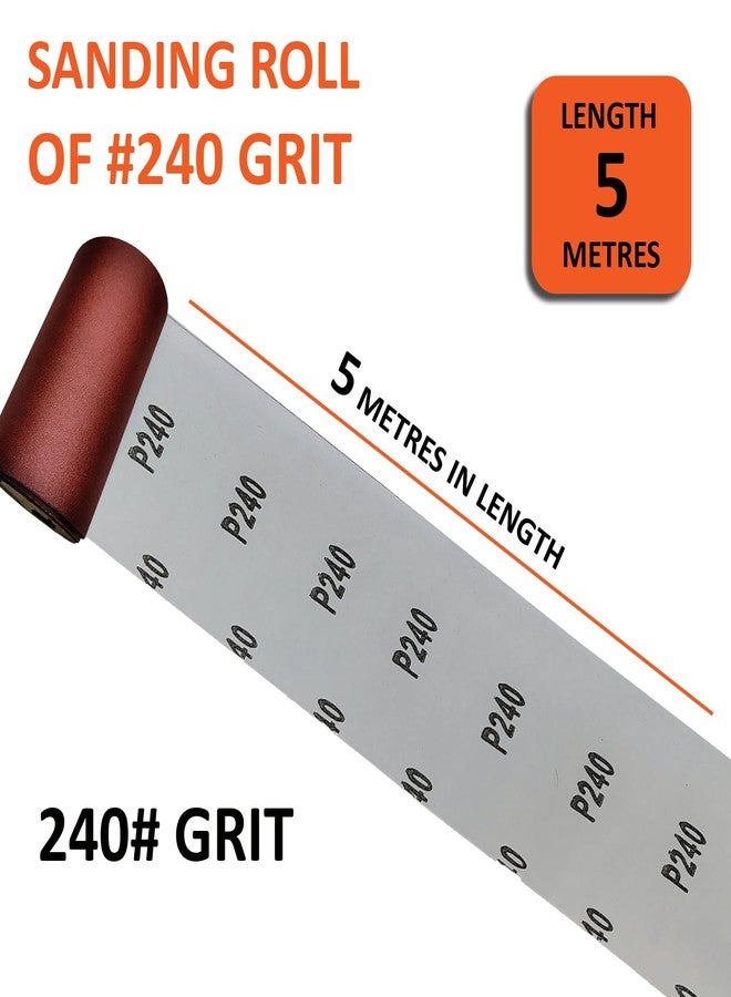 Harden Abrasive 240 Grit Sanding Roll 3.66"/93mm - 5 Metres Long, Aluminium Oxide Abrasive Sand Paper Dry Waterproof | For Automotive, Sanding Metal, Polishing Wood - 611958 - Image 2