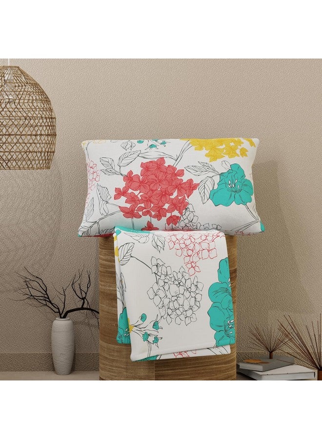 Layers Emaline 100% Cotton Single Bedsheet Set (Oeko Tex Certified) | 1 Single Cotton Bedsheet & 1 Pillow Cover | Breathable & Anti-Wrinkle | 144 TC | (Floral Print, Multicolour) - Image 1