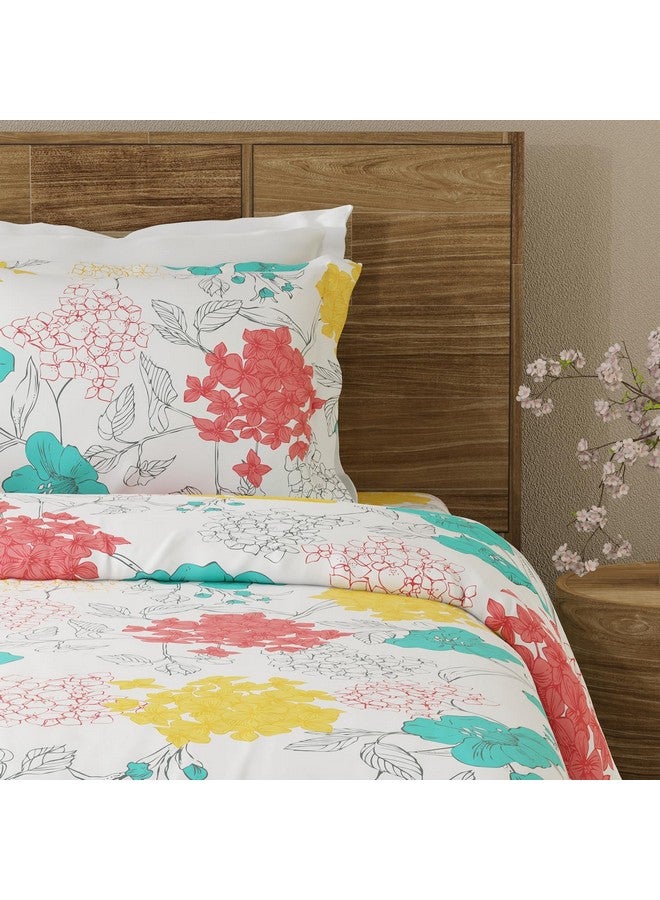 Layers Emaline 100% Cotton Single Bedsheet Set (Oeko Tex Certified) | 1 Single Cotton Bedsheet & 1 Pillow Cover | Breathable & Anti-Wrinkle | 144 TC | (Floral Print, Multicolour) - Image 5