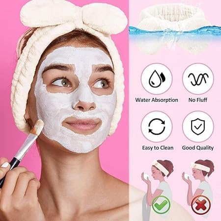 POPLEY Spa Headband for Washing Face Matching Wristbands Face Wash Headband Teen Girls Gifts Trendy Stuff Skincare Headbands Girl Hair Supplies - Image 3