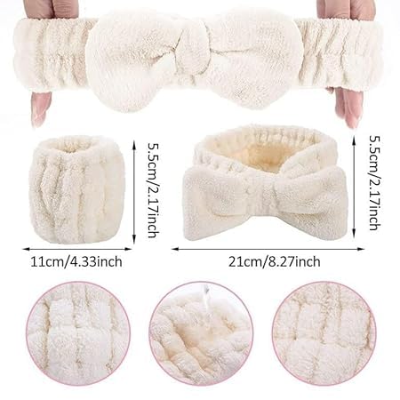 POPLEY Spa Headband for Washing Face Matching Wristbands Face Wash Headband Teen Girls Gifts Trendy Stuff Skincare Headbands Girl Hair Supplies - Image 5