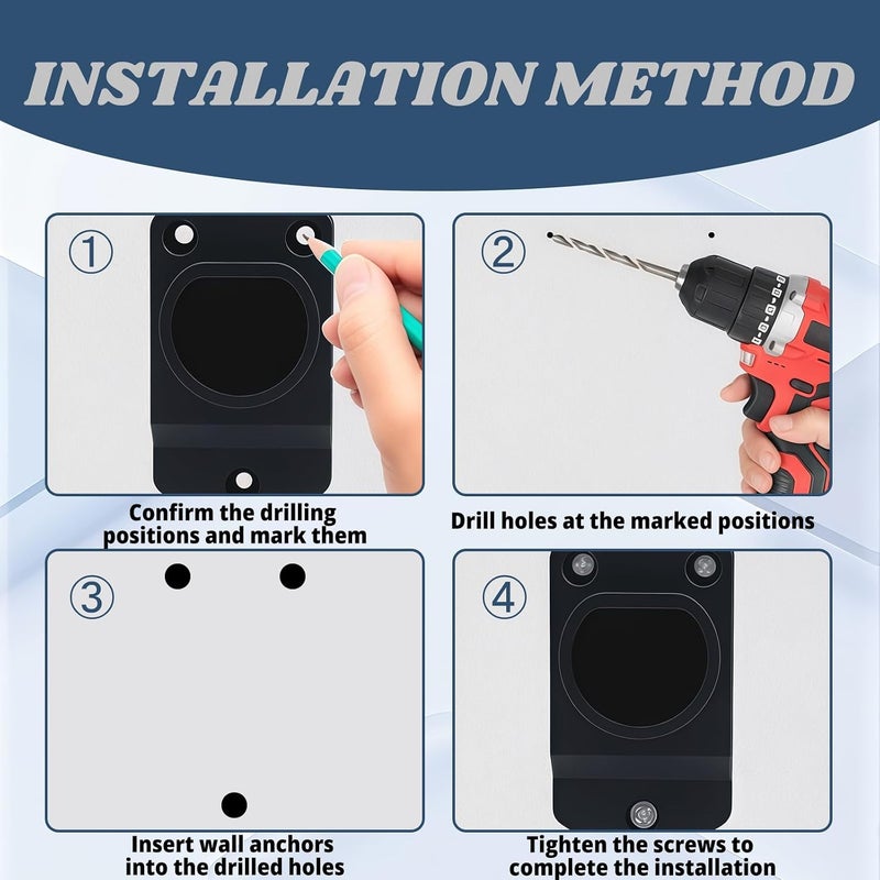 CHIYLE EV Charger Holder and Cable Organizer for GBT, Wall Mount Charging Cable Bracket with Hook, Fits BYD Xpeng Jetour NIO FAW GBT EV car accessorie 2024 2025 2026 - Image 4