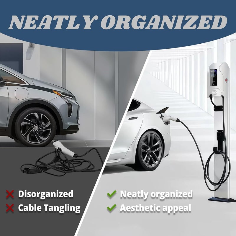 CHIYLE EV Charger Holder and Cable Organizer for GBT, Wall Mount Charging Cable Bracket with Hook, Fits BYD Xpeng Jetour NIO FAW GBT EV car accessorie 2024 2025 2026 - Image 3