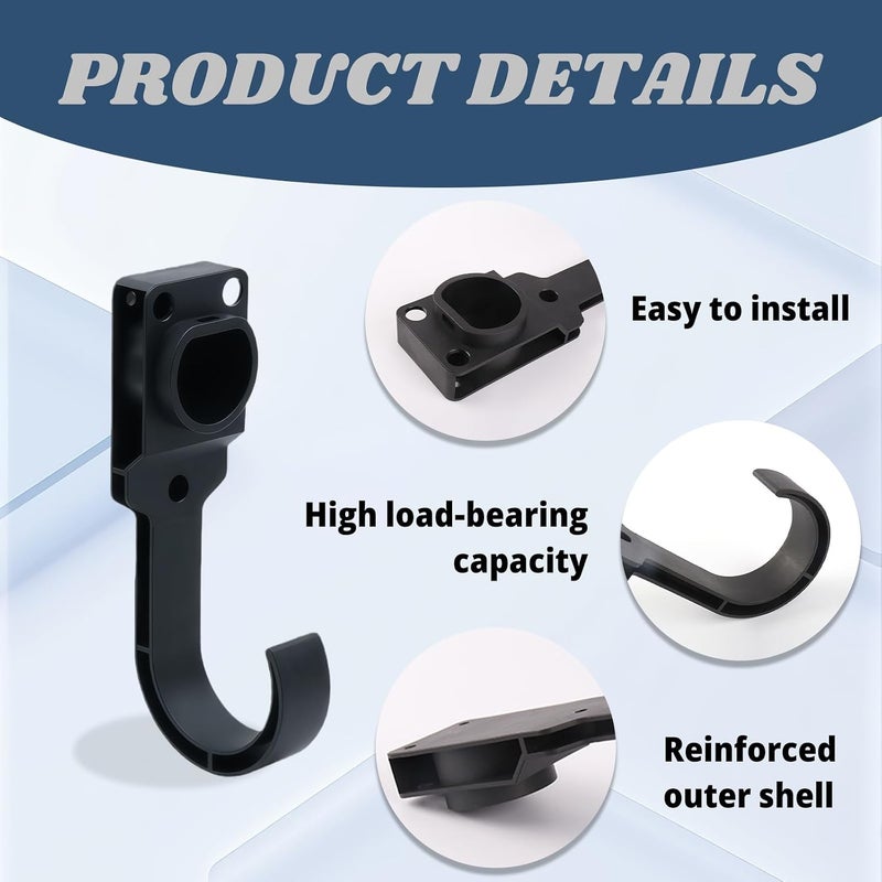 CHIYLE EV Charger Holder and Cable Organizer for GBT, Wall Mount Charging Cable Bracket with Hook, Fits BYD Xpeng Jetour NIO FAW GBT EV car accessorie 2024 2025 2026 - Image 2