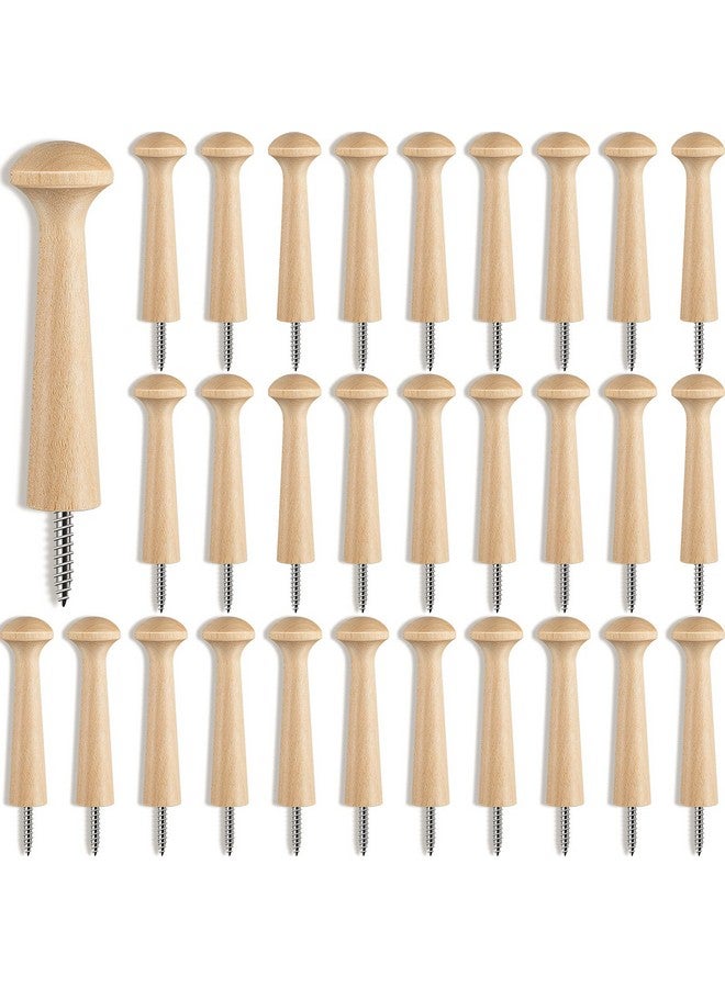Jetec Wooden Shaker Peg Wood Screw On Shaker Pegs 2.9 Inch Long Unfinished Wood Shaker Racks For Hanging Clothes Hats Towel And More Diy Paint Color (30 Pieces)  - Image 1