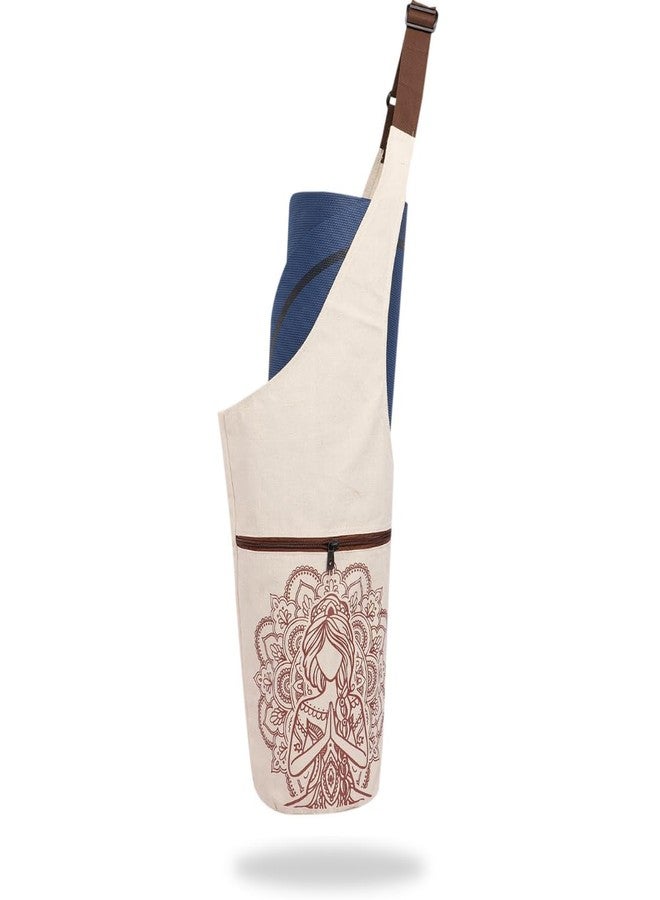 PANFIKH Yoga Mat Carrier Bag - Natural Cotton Cover - Suitable for 8mm Yoga Mats - Image 1