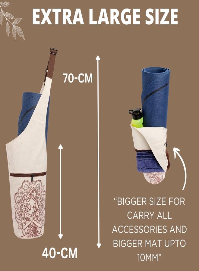 PANFIKH Yoga Mat Carrier Bag - Natural Cotton Cover - Suitable for 8mm Yoga Mats - Image 4