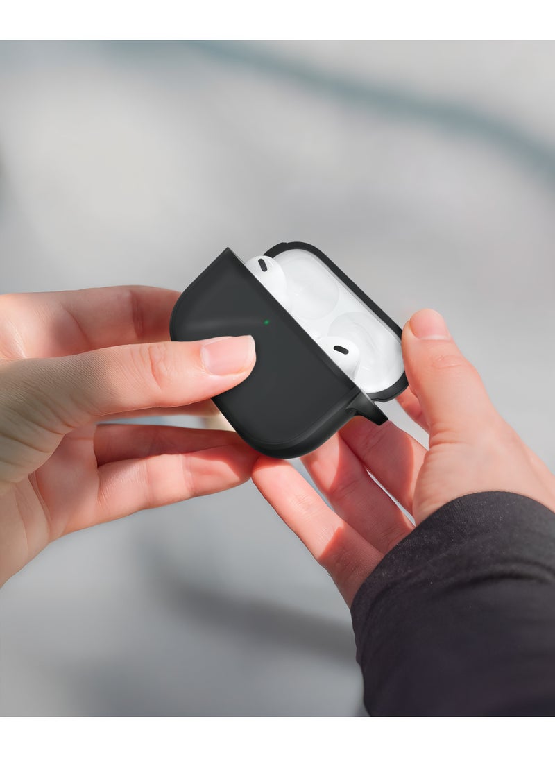 GREEN LION Berlin Series PC Case for  AirPods Pro 3 / Wireless Charging Compatible / Carabiner Clip Included / Scratch Resistant / Drop Protection / Durable Hybrid Design - Black - Image 3