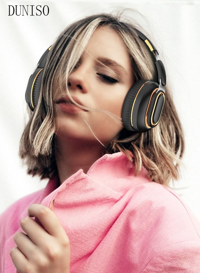 DUNISO Bluetooth Headphones With Over Ear Wireless Gaming Headphones with HiFi Stereo Headphones with Microphone and Soft Earpads for Cellphone PC Home Office - Image 3