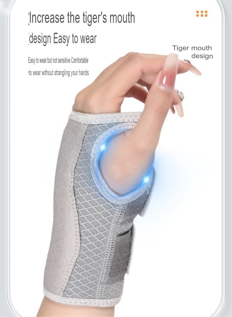 AROAQ Wrist Brace, Adjustable Wrist Wraps Wrist Support, Carpal Tunnel Wrist Strap With Compression Sleeve For Arrthritis Tendonitis Sprain Injuries Pain, (Grey Right Hand, Large And Extra Large Size) - Image 5
