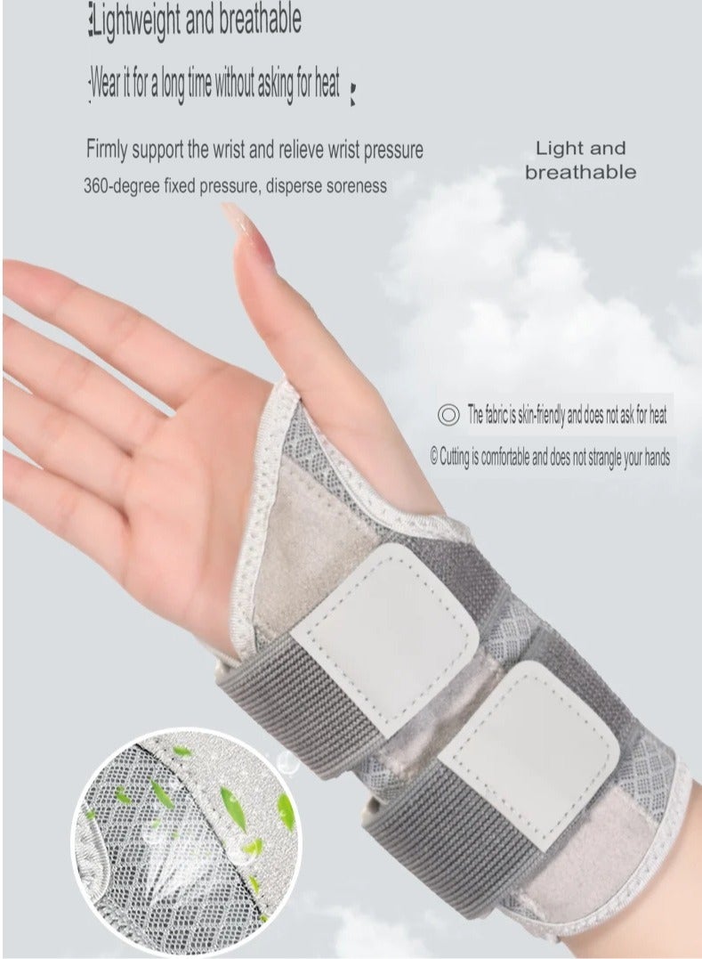 AROAQ Wrist Brace, Adjustable Wrist Wraps Wrist Support, Carpal Tunnel Wrist Strap With Compression Sleeve For Arrthritis Tendonitis Sprain Injuries Pain, (Grey Right Hand, Large And Extra Large Size) - Image 4
