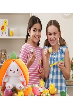 SYOSI Strawberry Bunny Plush Toys, Rabbit Muppet Toys, Strawberry Bunny Transformed into Little Rabbit Fruit Doll Plush Toy Carrot Rabbit Plush Doll Girl for Kids (Strawberry Rabbit, 18cm)  - Image 3