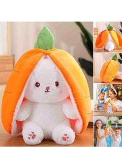 SYOSI Strawberry Bunny Plush Toys, Rabbit Muppet Toys, Strawberry Bunny Transformed into Little Rabbit Fruit Doll Plush Toy Carrot Rabbit Plush Doll Girl for Kids (Strawberry Rabbit, 18cm)  - Image 5