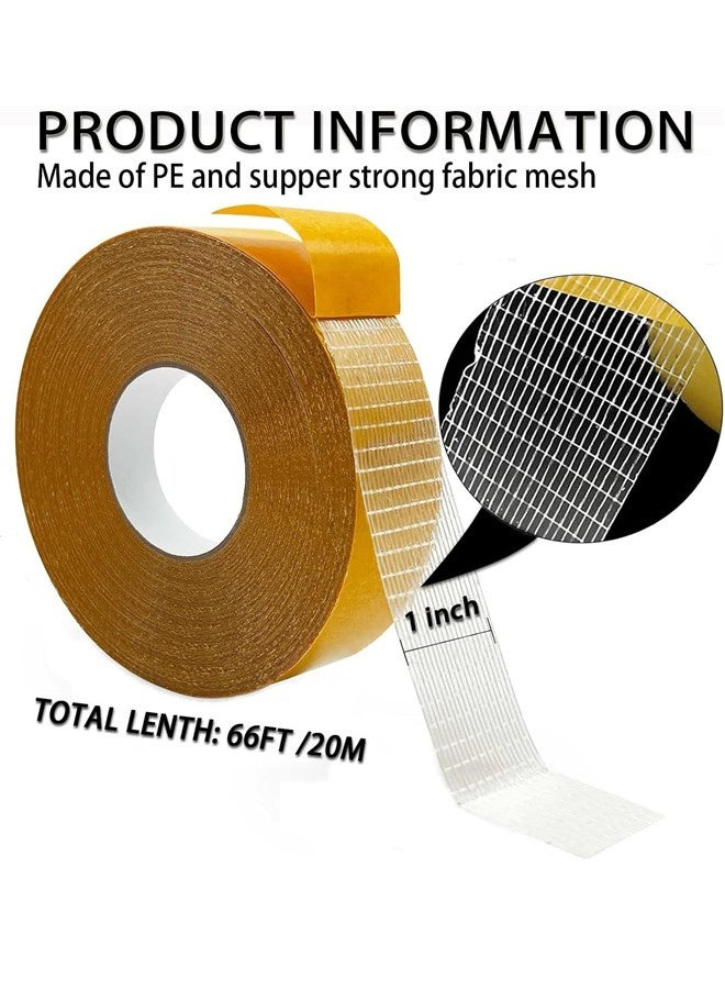 Osowake Extra Strong Double Sided Fabric Tape Heavy Duty for Clothes,Double Stick Fabric Tape for Carpet，Clothing 1inch x 66FT(20m) High Stickness Strong 2 Sided Tape - Image 2