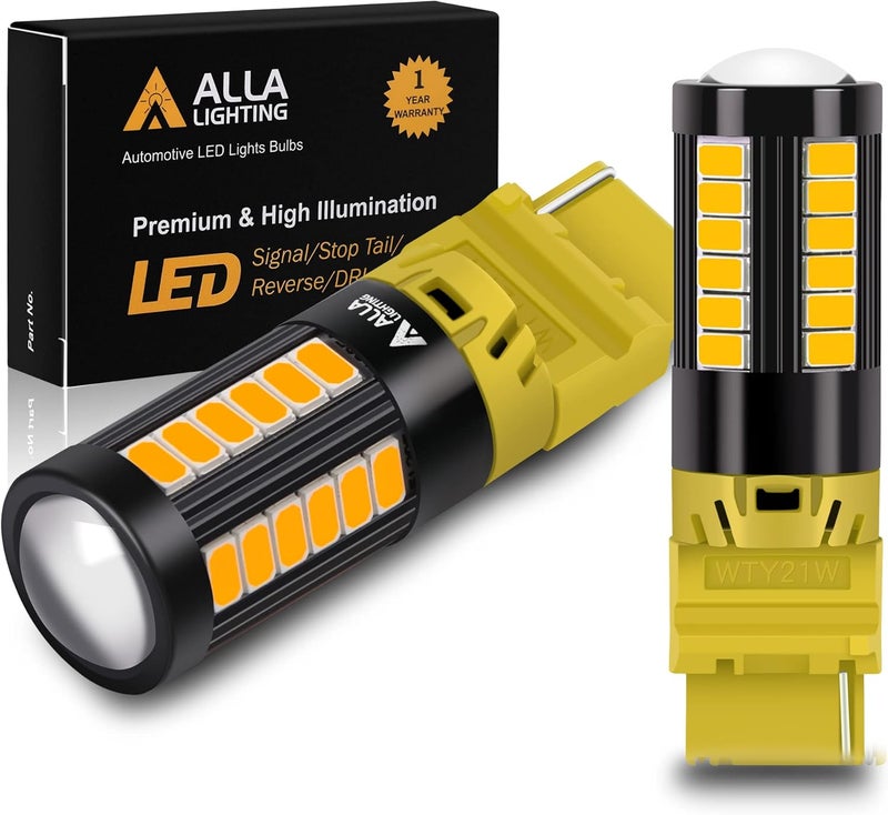 Alla Lighting WTY21W LED Bulbs - Super Bright Amber Yellow Turn Signal & Reverse Light Replacement - Image 1