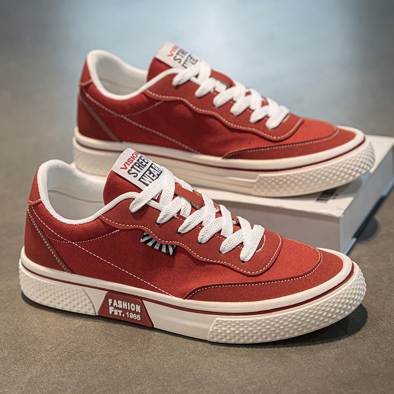 Men's Korean Style Casual Canvas Shoes - Thick Sole, Anti-Slip