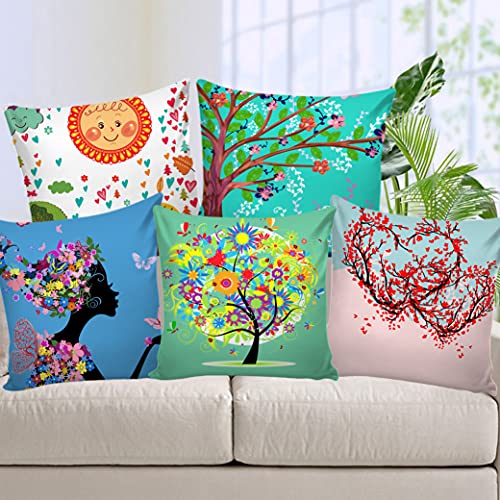 AEROHAVEN™ Set of 5 Decorative Hand Made Jute Throw/Pillow Cushion Covers - CC176 - (12 x 12 Inch) - Image 1