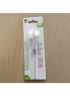 Well Denture Brush，Individually Bagged Denture Brushes with Hard Firm Flat Bristled Heads for Cleaning Dentures, Retainers, False Teeth, Clear Braces, and Mouth Guards（2pcs）  - Image 3