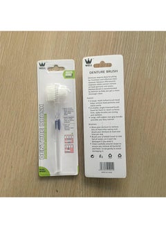 Well Denture Brush，Individually Bagged Denture Brushes with Hard Firm Flat Bristled Heads for Cleaning Dentures, Retainers, False Teeth, Clear Braces, and Mouth Guards（2pcs）  - Image 5