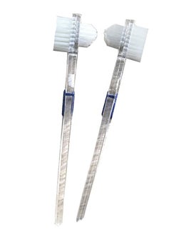 Well Denture Brush，Individually Bagged Denture Brushes with Hard Firm Flat Bristled Heads for Cleaning Dentures, Retainers, False Teeth, Clear Braces, and Mouth Guards（2pcs）  - Image 1