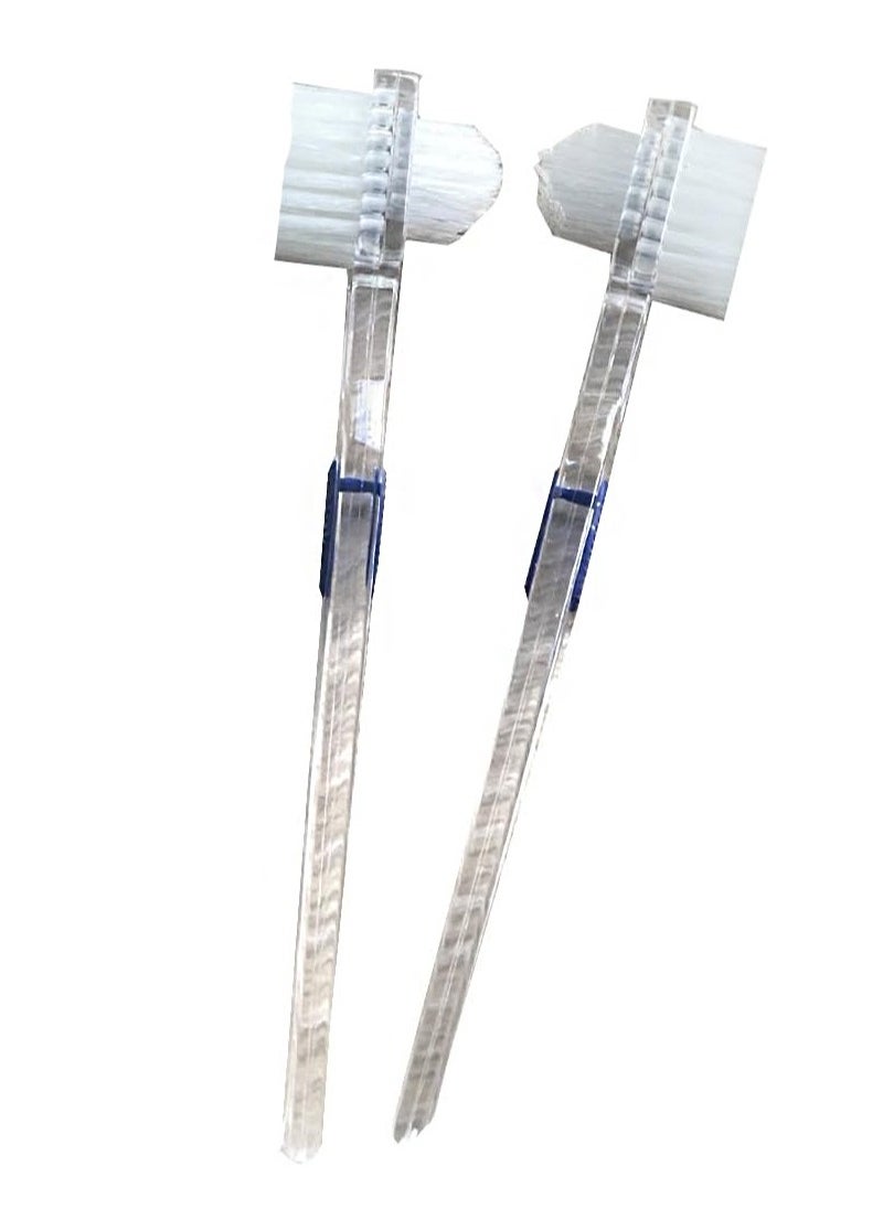 Well Denture Brush，Individually Bagged Denture Brushes with Hard Firm Flat Bristled Heads for Cleaning Dentures, Retainers, False Teeth, Clear Braces, and Mouth Guards（2pcs）  - Image 1