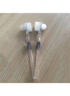 Well Denture Brush，Individually Bagged Denture Brushes with Hard Firm Flat Bristled Heads for Cleaning Dentures, Retainers, False Teeth, Clear Braces, and Mouth Guards（2pcs）  - Image 2