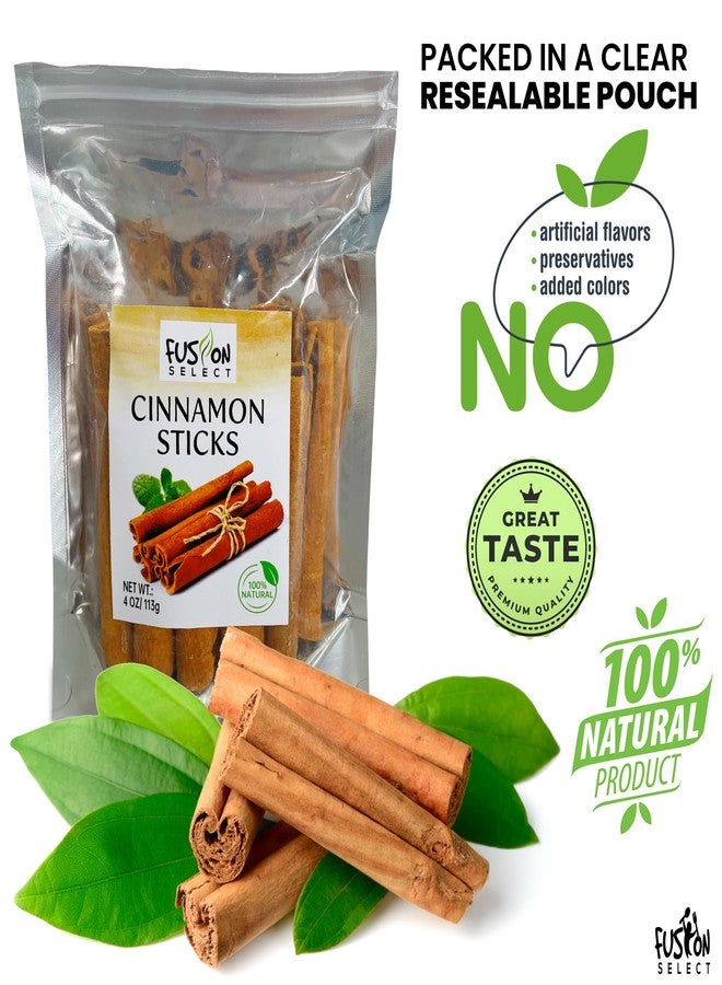 Fusion Select Cinnamon Sticks - Whole Canela Bark Pieces for Asian, Indian, & Middle Eastern Cuisine - Herbs & Spices for Baking & Cooking - Packed in a Clear Resealable Pouch - 4 oz - Image 3