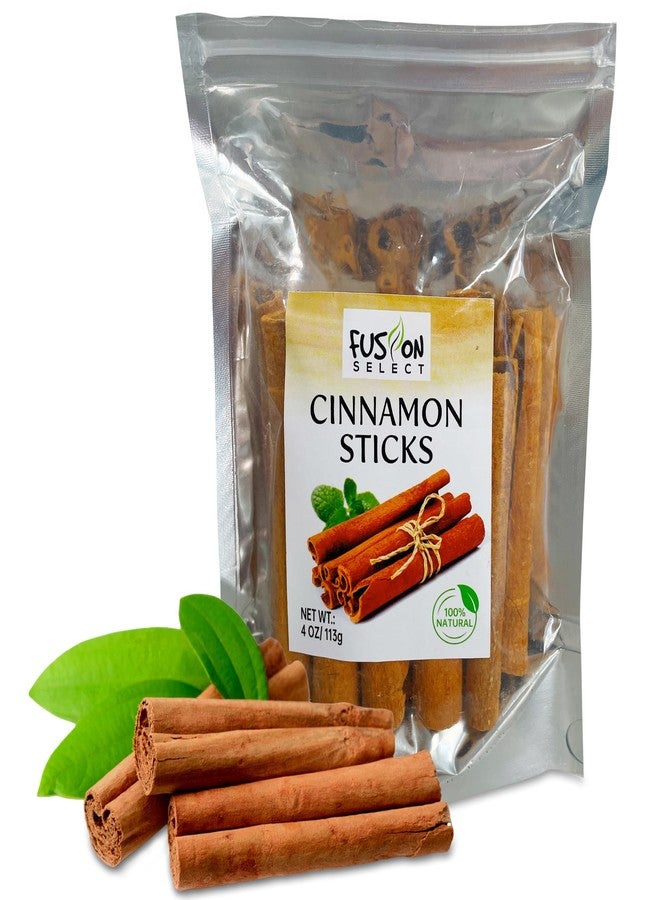 Fusion Select Cinnamon Sticks - Whole Canela Bark Pieces for Asian, Indian, & Middle Eastern Cuisine - Herbs & Spices for Baking & Cooking - Packed in a Clear Resealable Pouch - 4 oz - Image 1