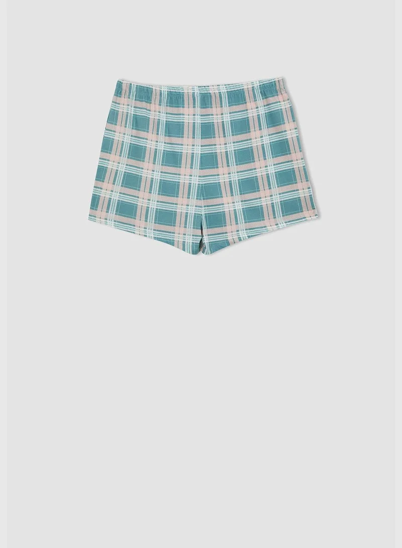 ديفاكتو Regular Fit Short Sleeve Check Print Big Size Pyjama Set