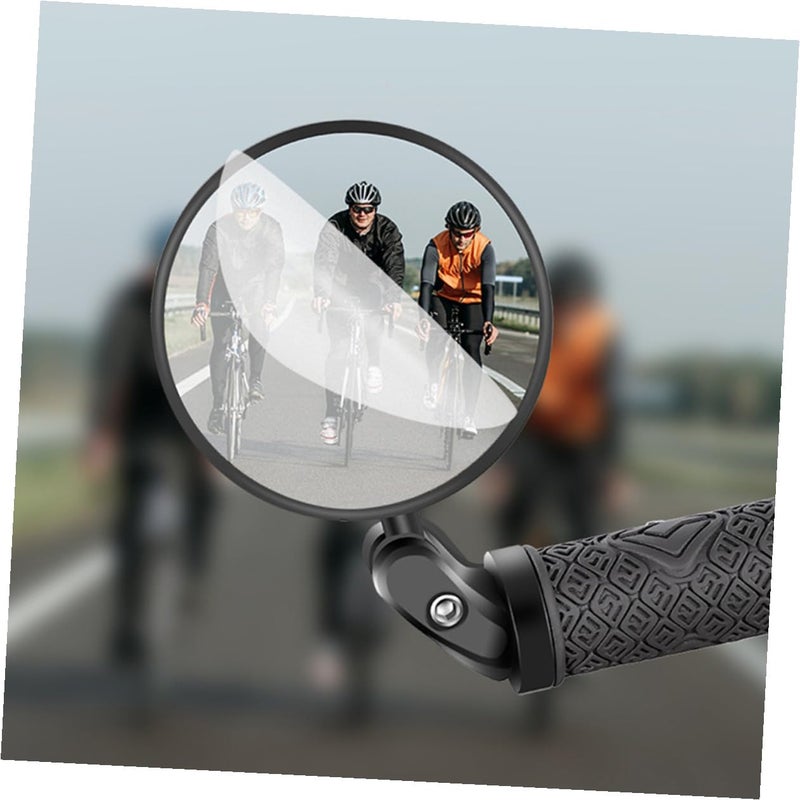 Bike Rearview Mirror Convex Round Folding Handlebar Mount for Mountain Road Cycling Safety - Image 4