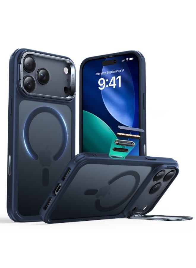 ESR HaloLock Classic Hybrid MagSafe Case with Stash Stand for iPhone 17 Pro Max, Frosted Blue - Image 1