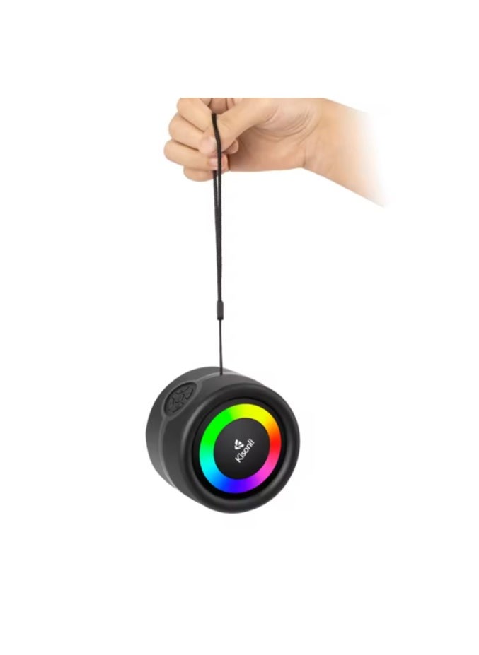 Kisonli S16 Mini Portable Stereo RGB 360° Speaker 5W, Built-in Mic, Support TF-AUX-USB-FM  - Image 5