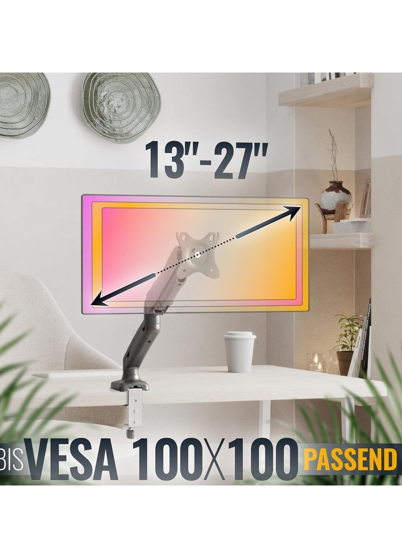 TIGER "Monitor Mount Table Gas Lift for 13''-27'' Screens, VESA Desk Mount, Monitor Arm TS9311, Adjustable Arm for Computer Monitors, Screen Holder"  - Image 5
