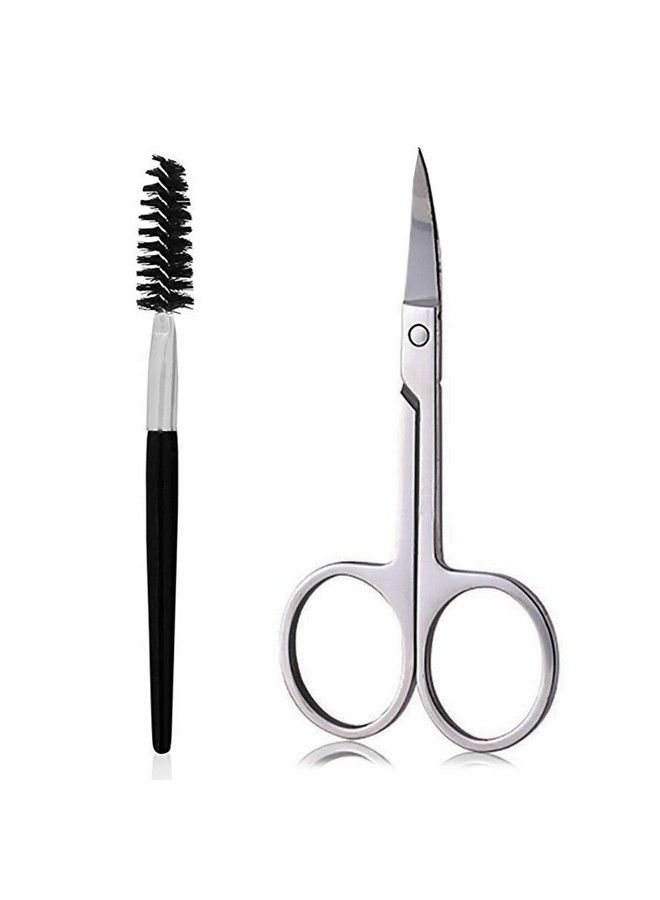 AUMELO Eyebrow Scissors And Eyebrow Brush By Aumelo Eyelash Extensions Shaping Curved Craft Stainless Steel Scissors For Your Beauty - Image 2